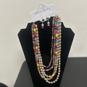 Fashion Jewelry Colorful Beaded Necklace Set